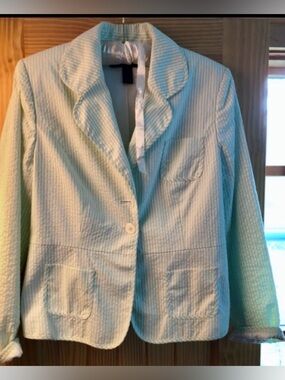 Green Seersucker Blazer